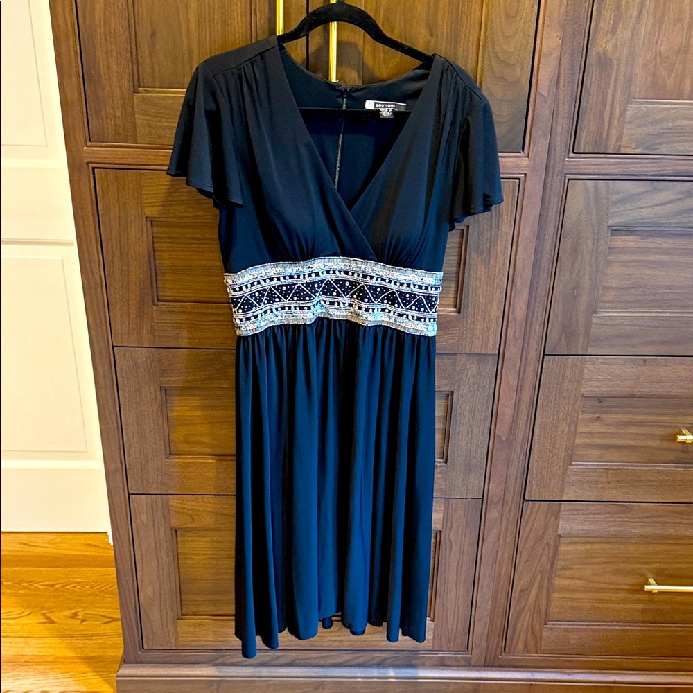 JS Boutique Black Dress with Silver Embellished Waist